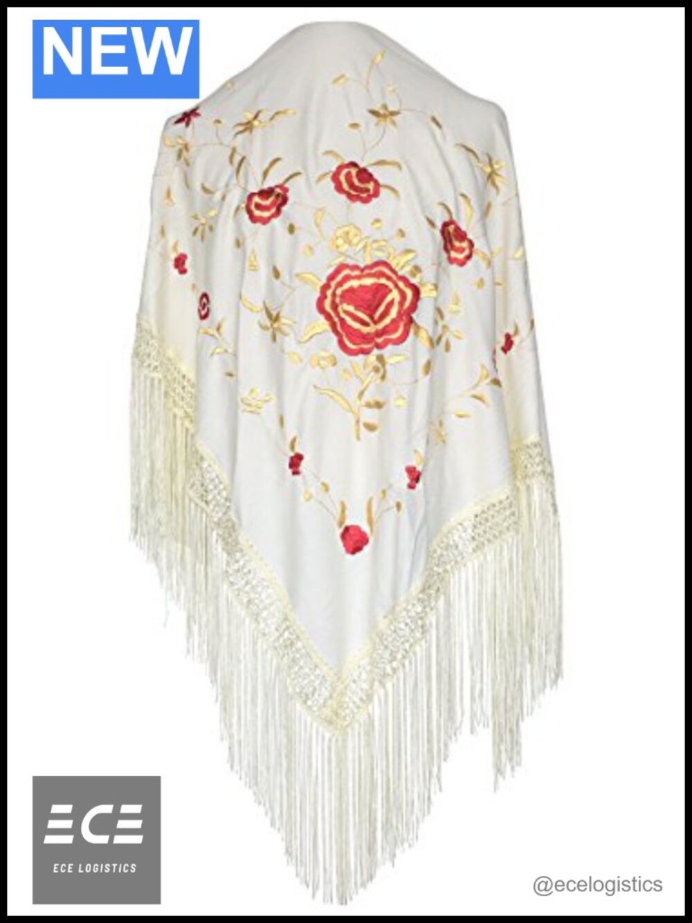 Spanish Flamenco Dance Shawl Silk Chiffon Lightweight One Size